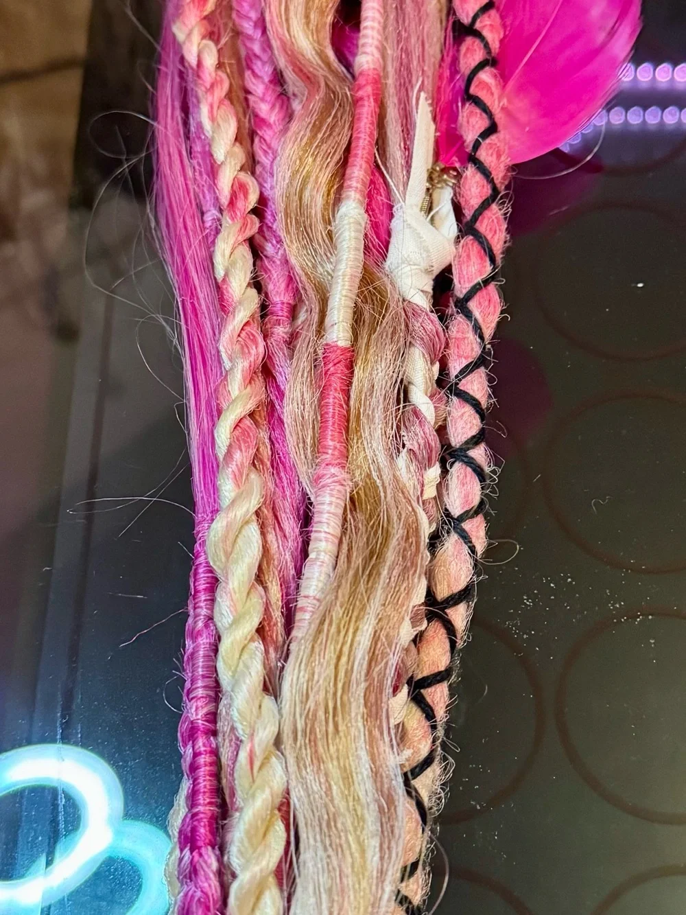 Boho, Viking Pink and Blonde Dreadlocks